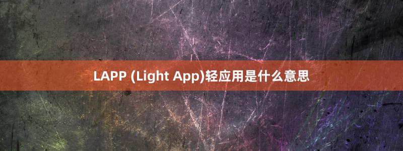 LAPP (Light App)輕應(yīng)用是什么意思