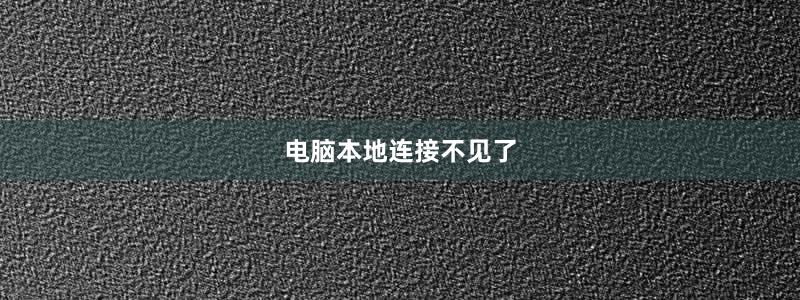 電腦本地連接不見了
