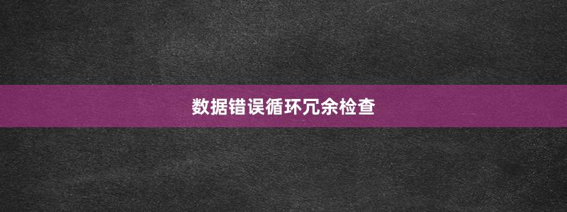 數(shù)據(jù)錯誤循環(huán)冗余檢查